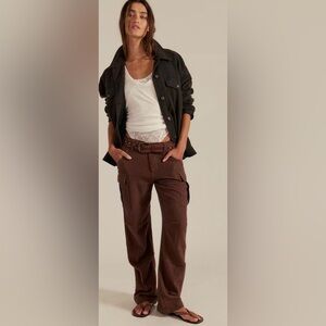 Free People We the Free Last Catch check pants. NWT. Brown combo